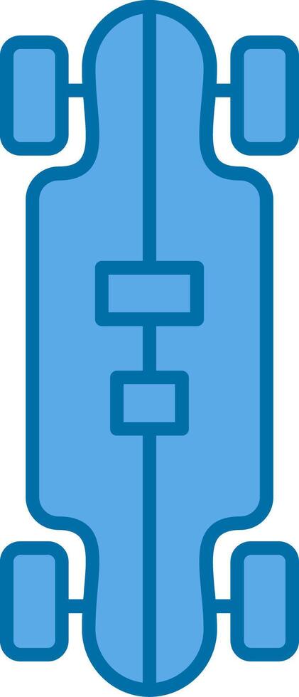 Longboard Filled Blue  Icon vector