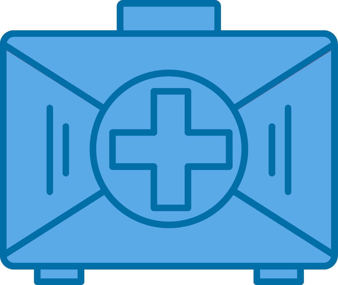 First Aid Kit Filled Blue  Icon vector
