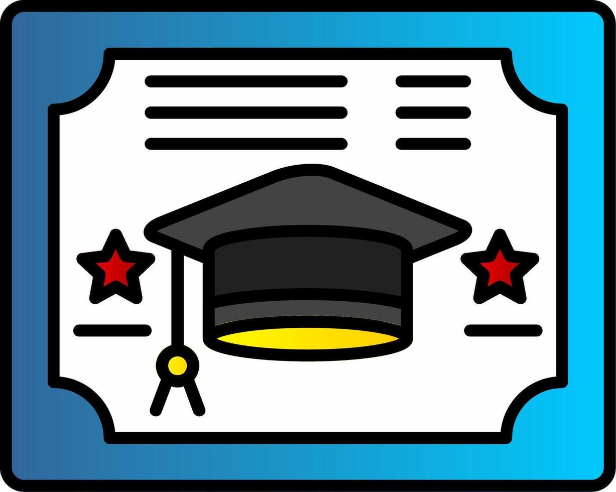 Diploma Line Filled Gradient  Icon vector