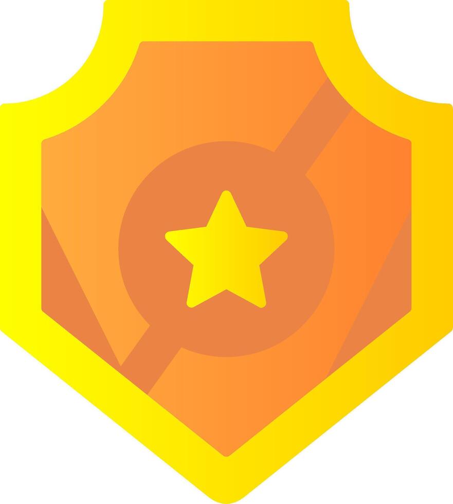 Police Badge Flat Gradient  Icon vector