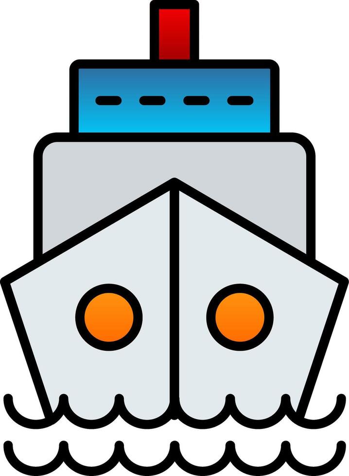 Ship Line Filled Gradient  Icon vector