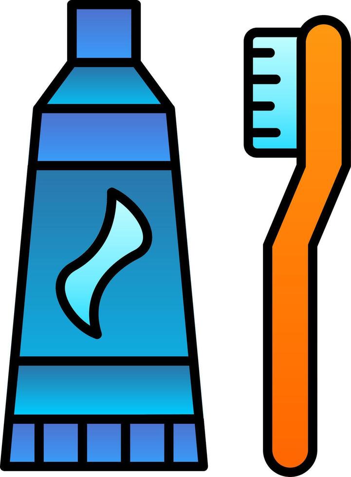 Tooth Paste Line Filled Gradient  Icon vector