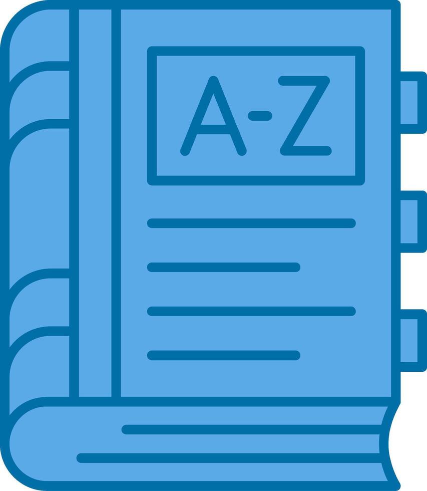 Dictionary Filled Blue  Icon vector