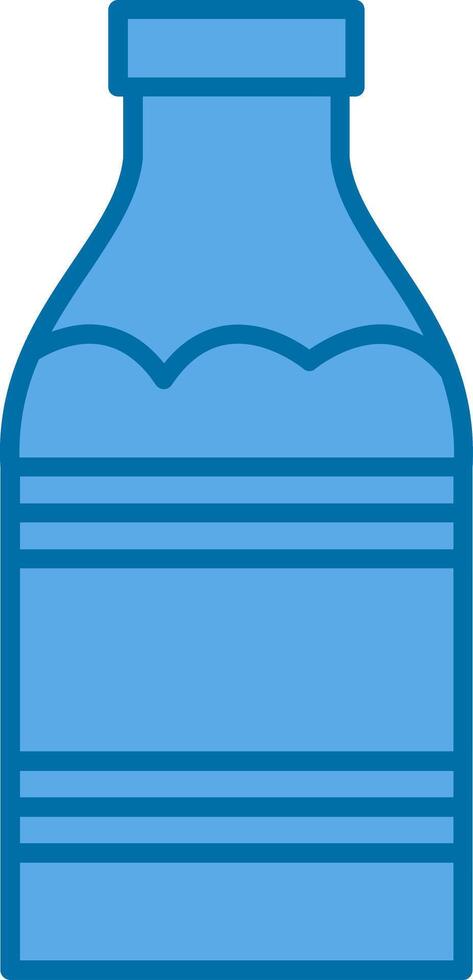 Milk Bottle Filled Blue  Icon vector