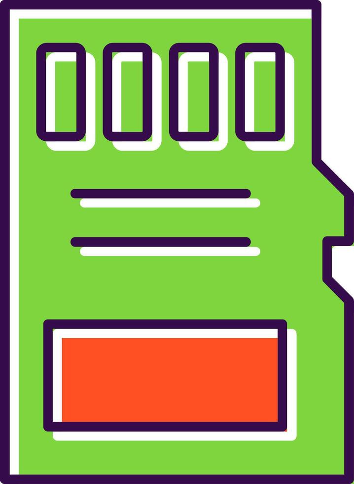 Sd Card Filled  Icon vector