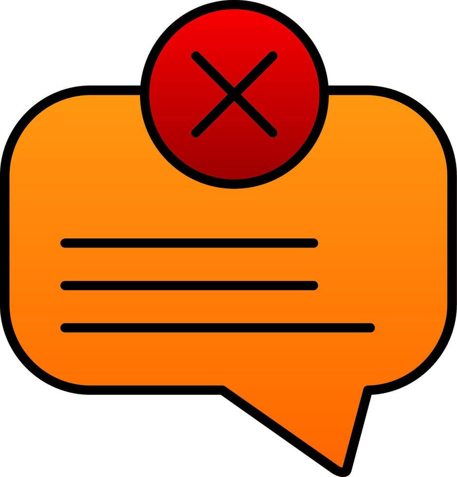 No Message Line Filled Gradient  Icon vector