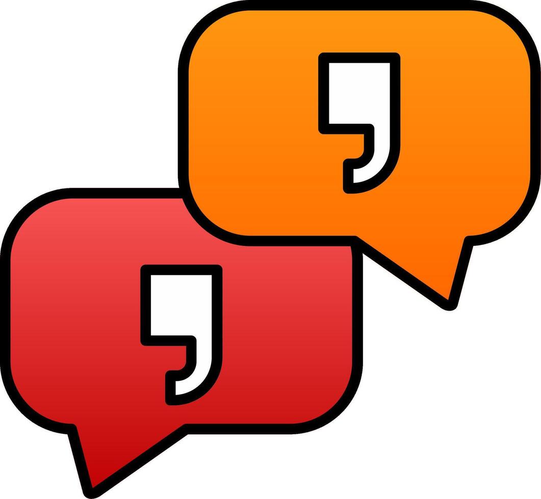 Quotation Line Filled Gradient  Icon vector