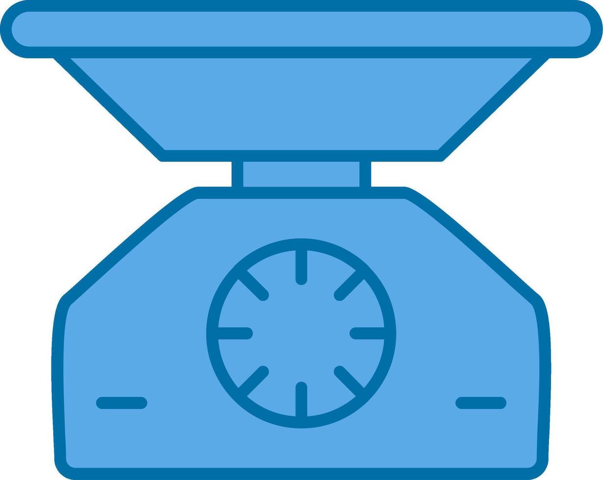 Weight Scale Filled Blue  Icon vector