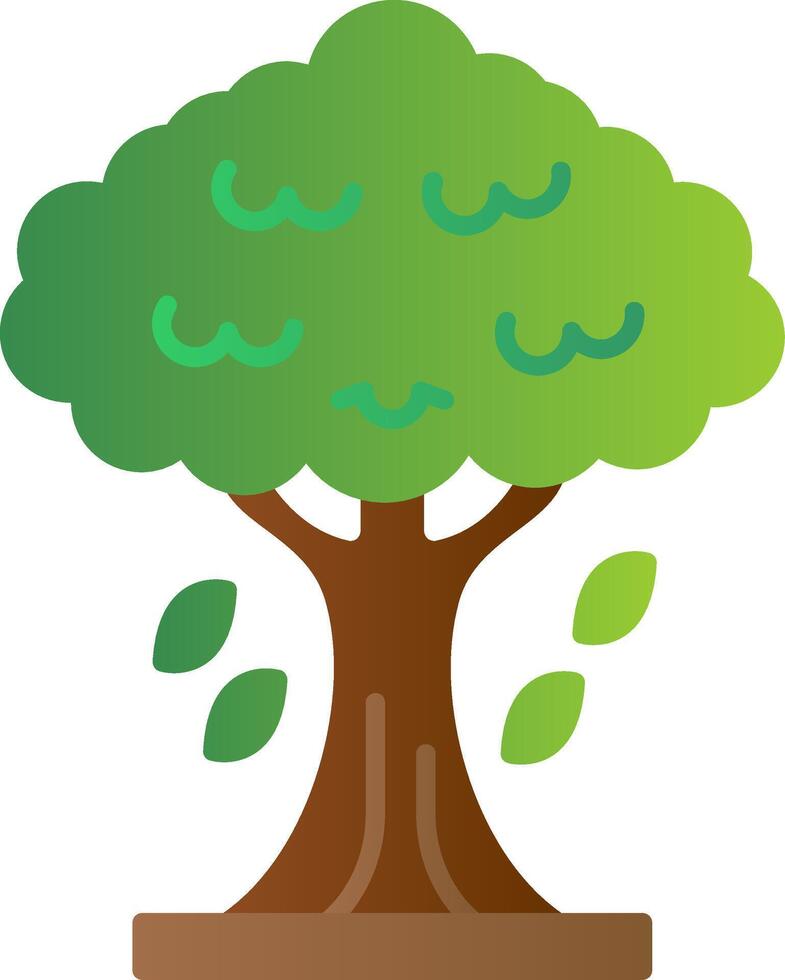 Tree Flat Gradient  Icon vector