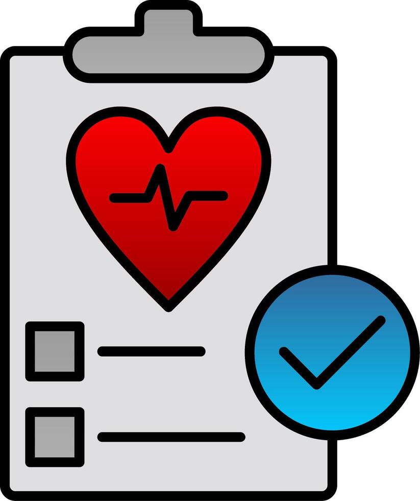 Health Check Line Filled Gradient  Icon vector