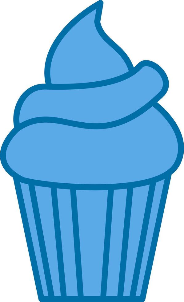 Cupcake Filled Blue  Icon vector