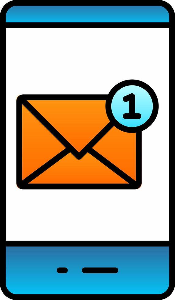 New Message Line Filled Gradient  Icon vector