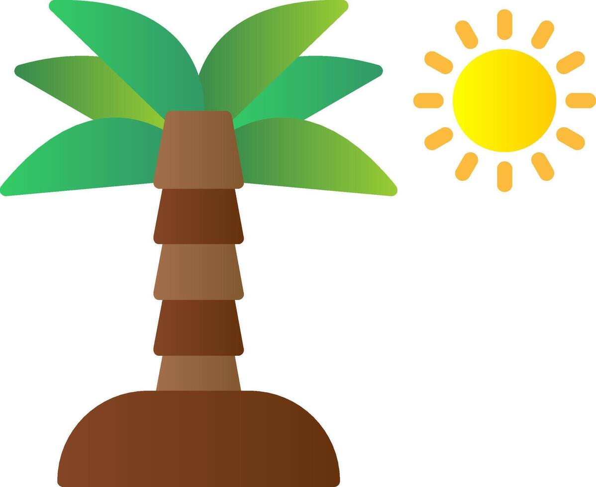 Palm Tree Flat Gradient  Icon vector
