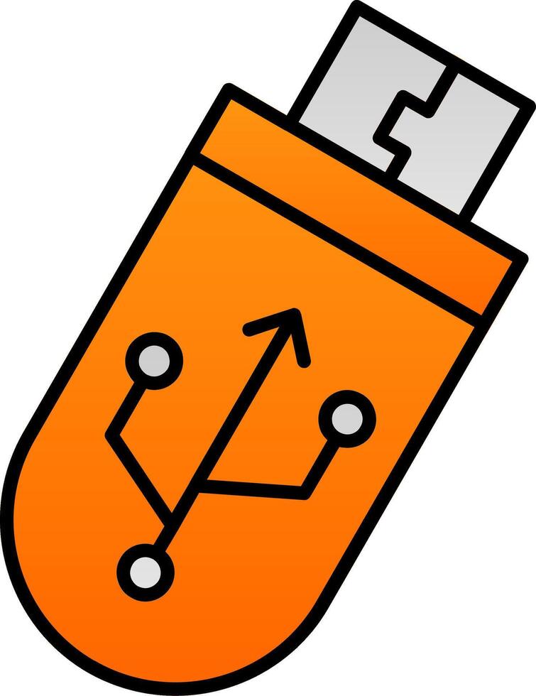 Usb Line Filled Gradient  Icon vector
