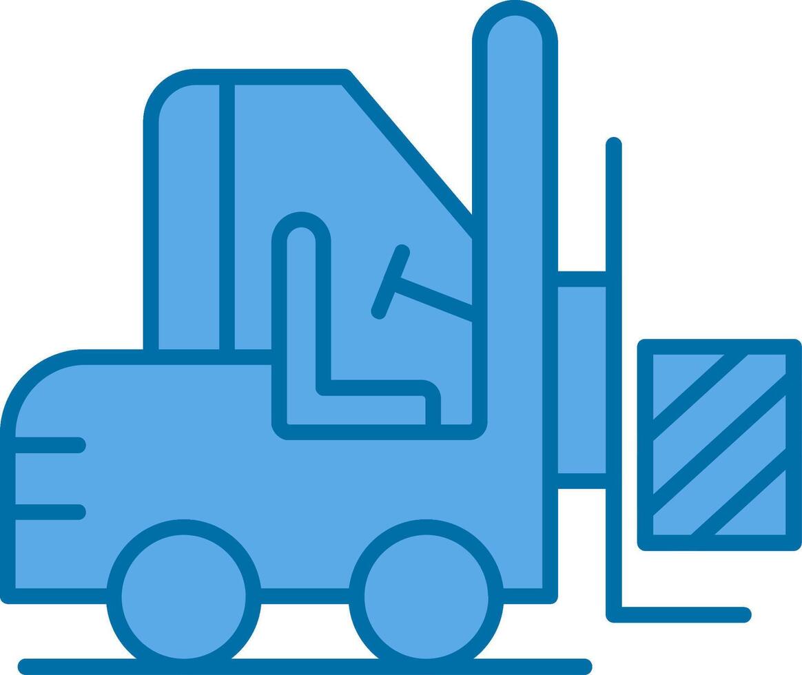 Forklift Filled Blue  Icon vector