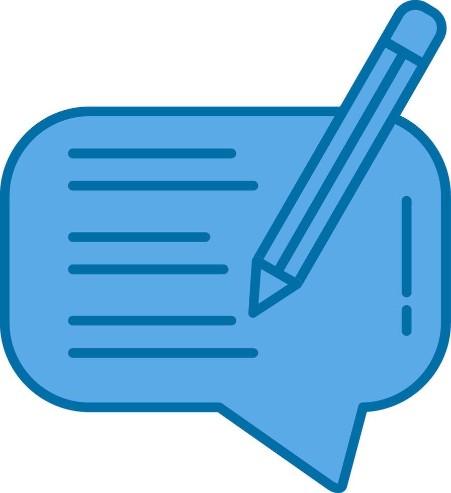 Write Message Filled Blue  Icon vector