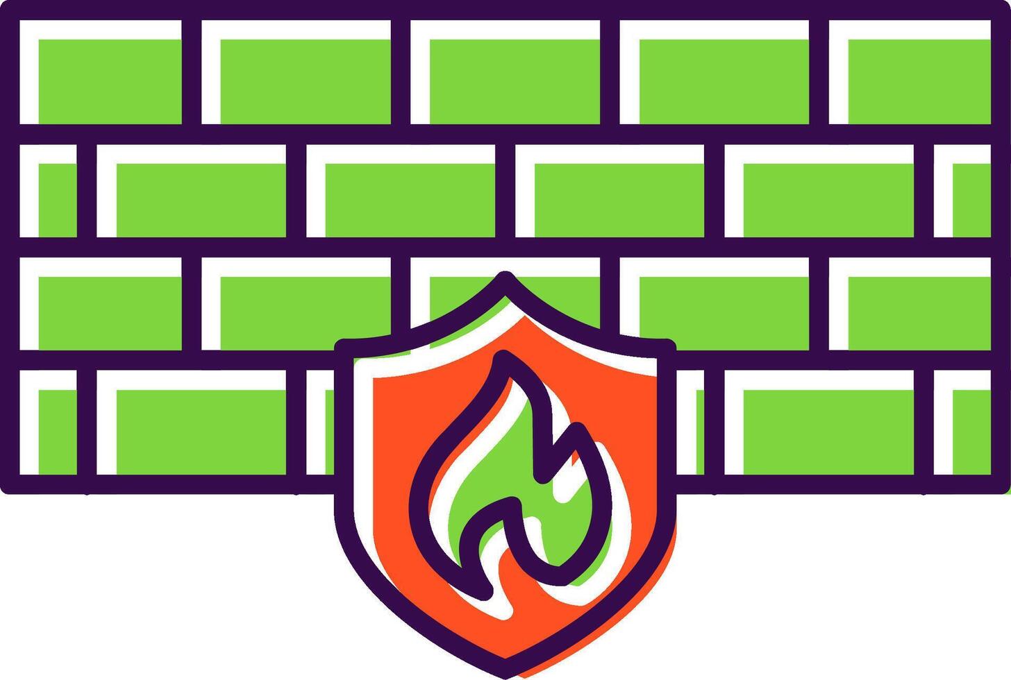 Firewall Filled  Icon vector