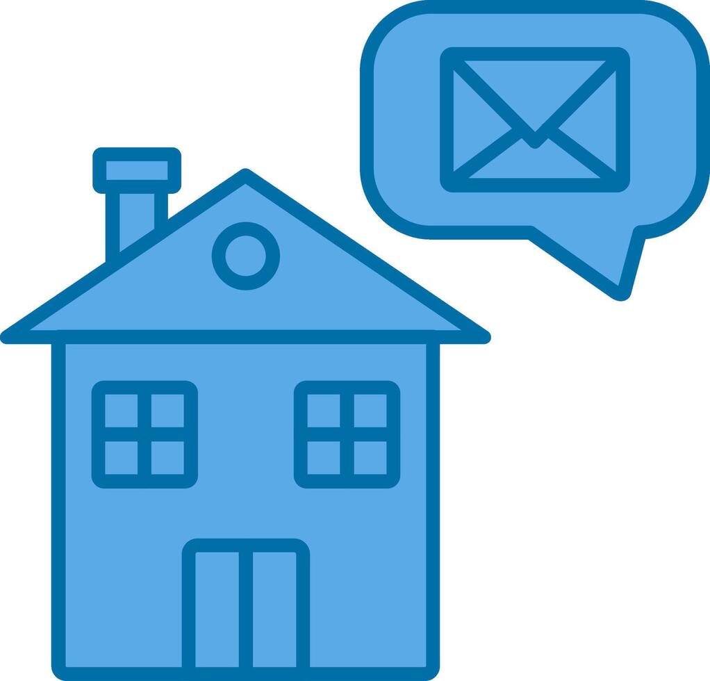 Home Message Filled Blue  Icon vector