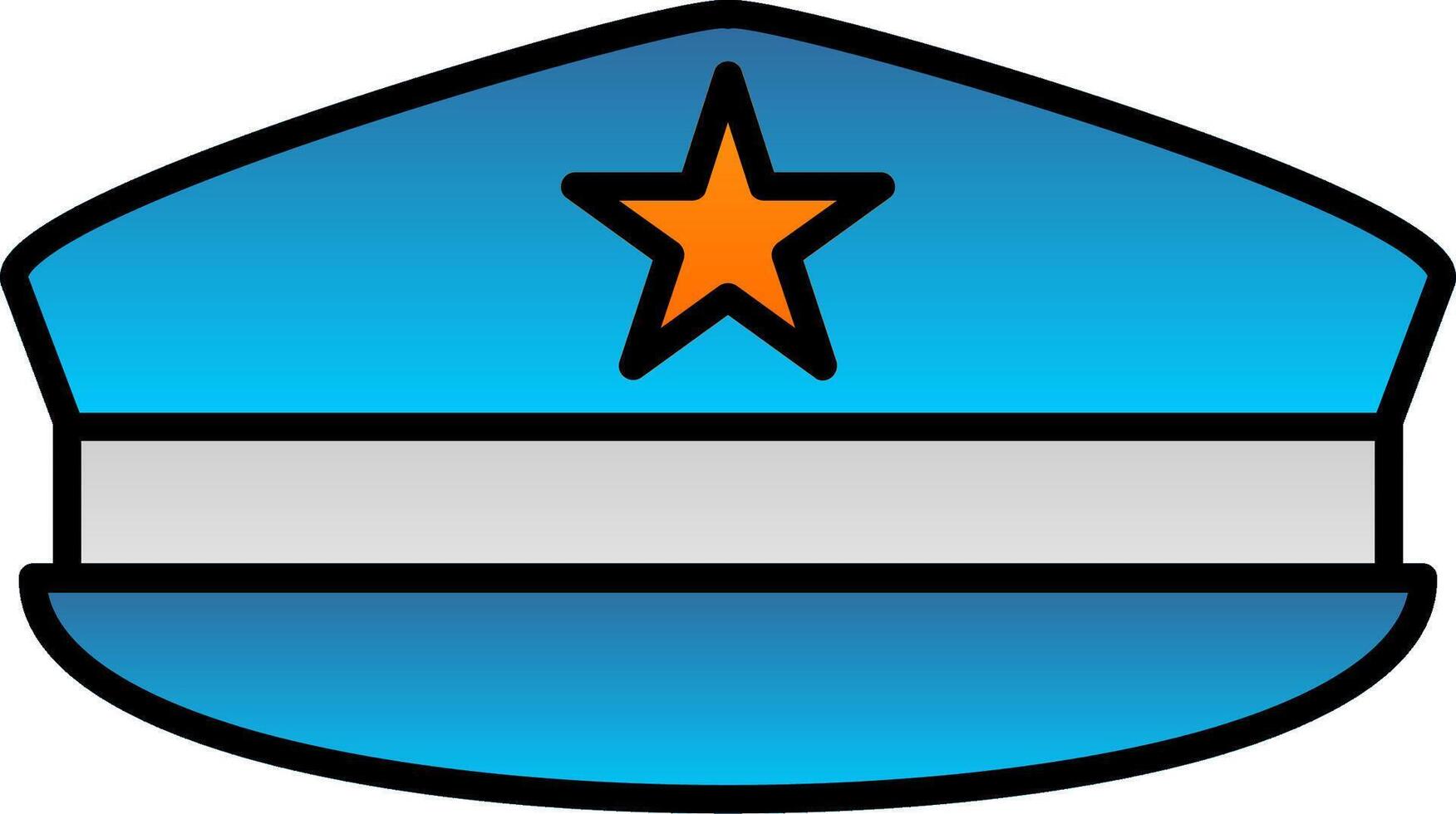 militar sombrero línea lleno degradado icono vector