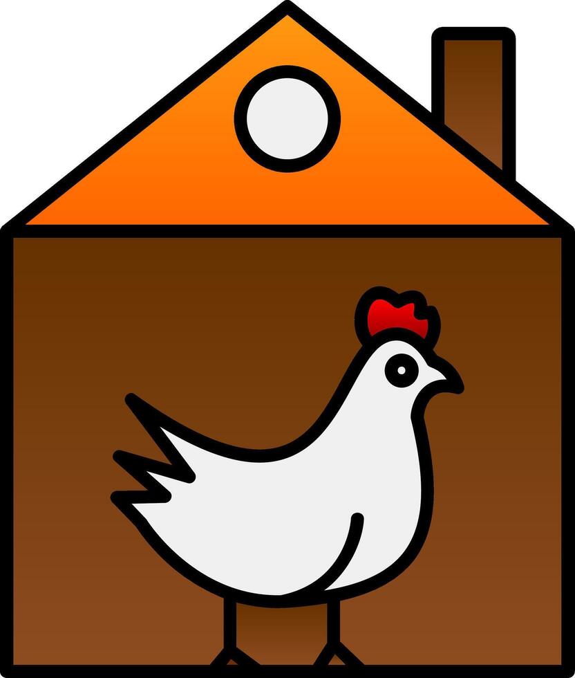 Chicken Line Filled Gradient  Icon vector