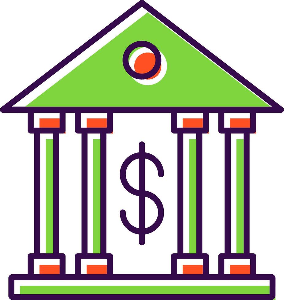 Bank Filled  Icon vector