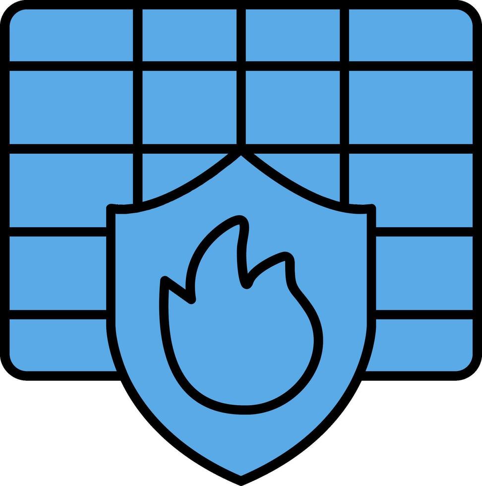 Firewall Filled Blue  Icon vector