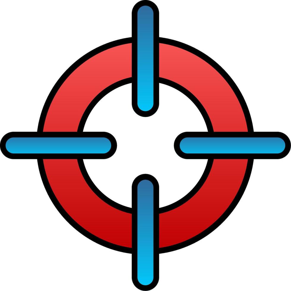 Target Line Filled Gradient  Icon vector