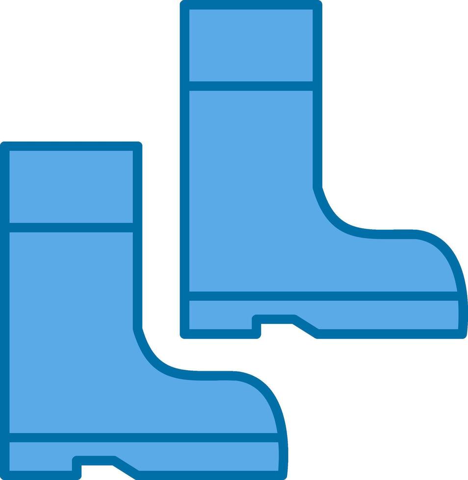 Farmer Shoes Filled Blue  Icon vector