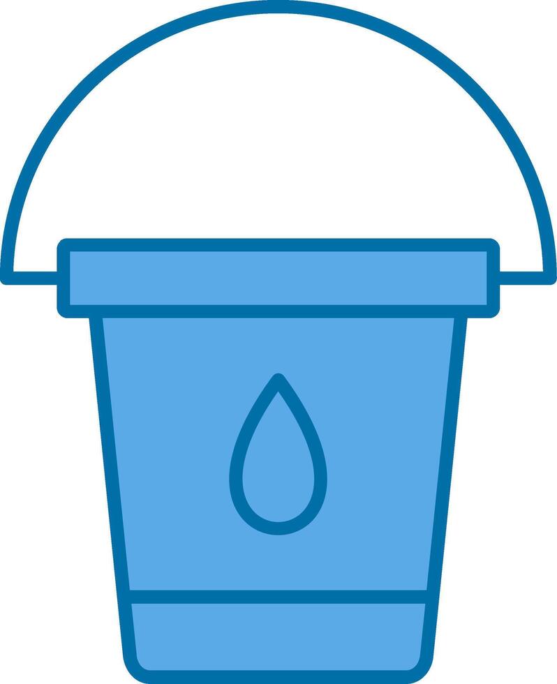Water Bucket Filled Blue  Icon vector
