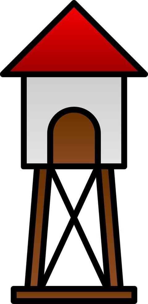 Watchtower Line Filled Gradient  Icon vector