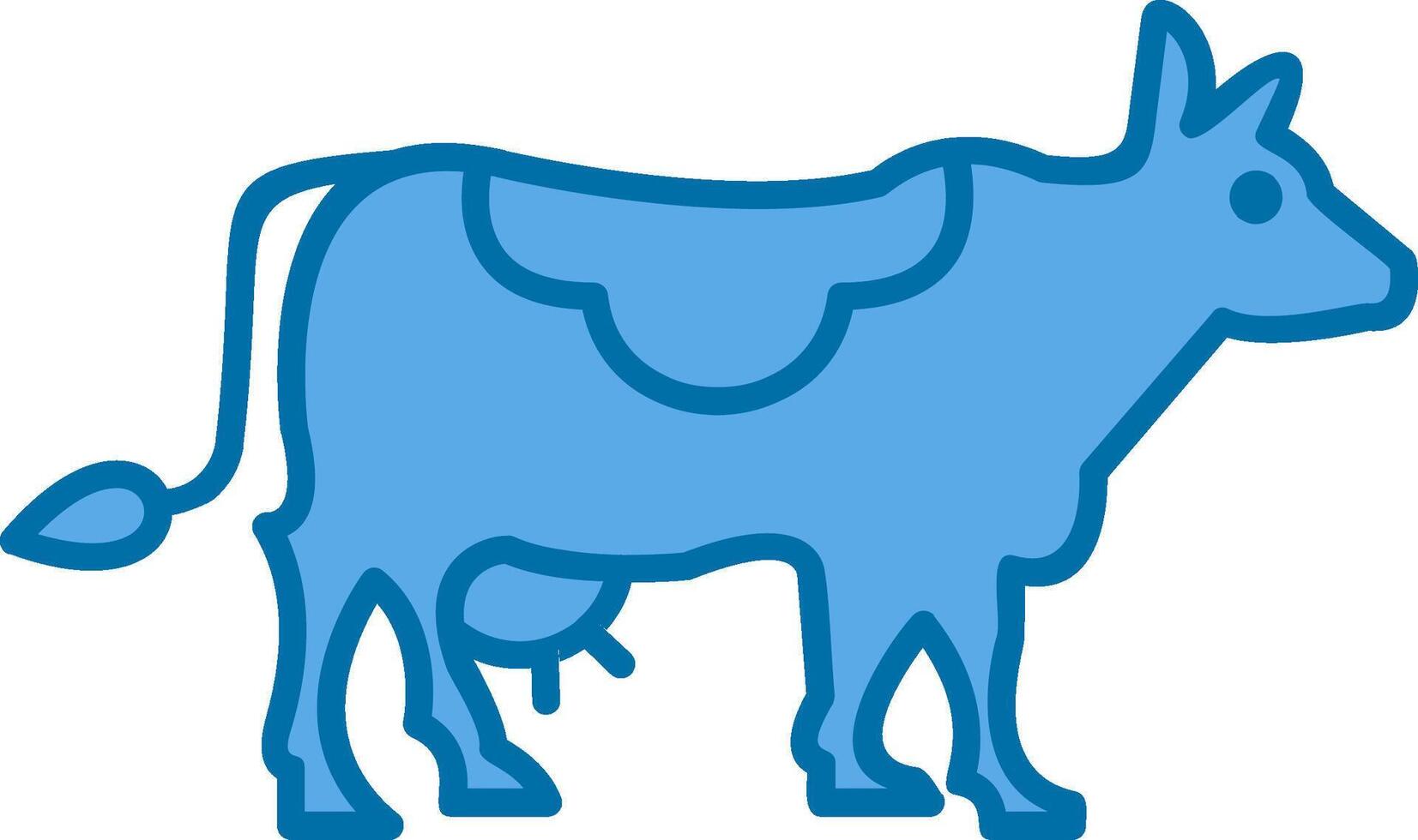 vaca lleno azul icono vector