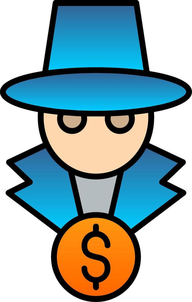 Fraud Line Filled Gradient  Icon vector