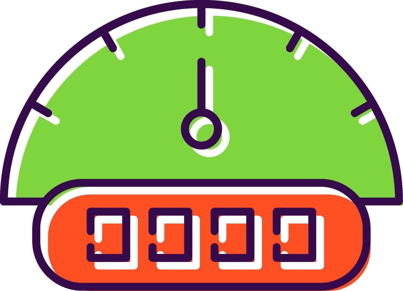 Tachometer Filled  Icon vector