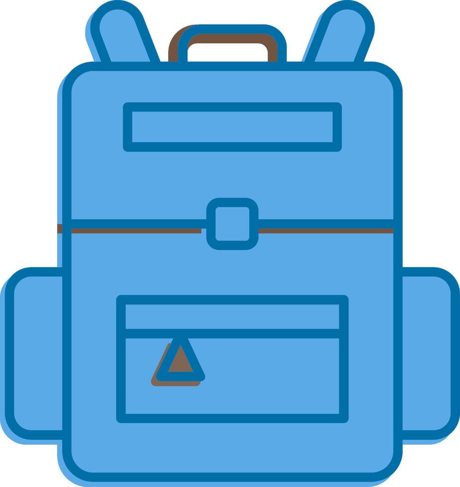 Backpack Filled Blue  Icon vector