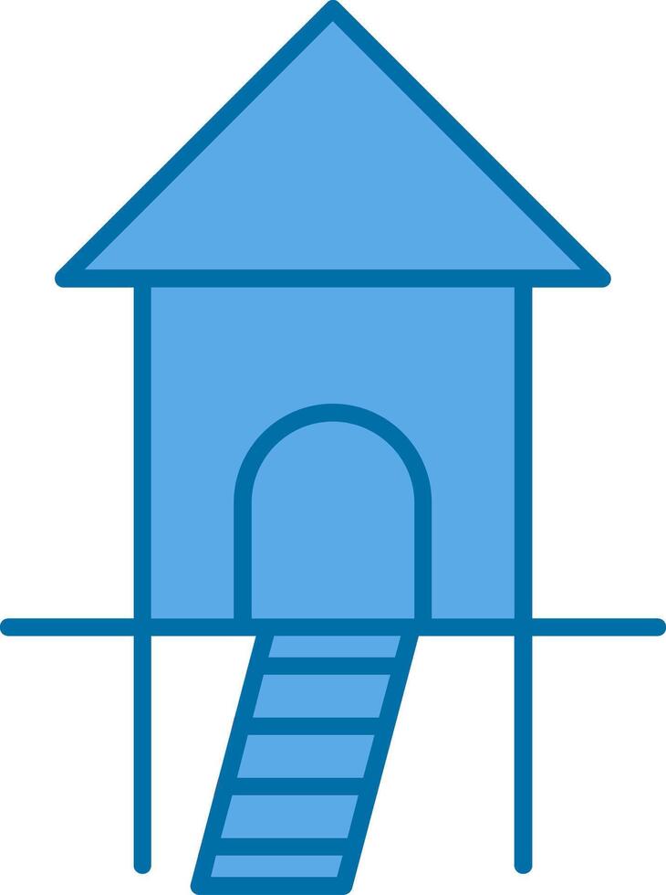 Hut Filled Blue  Icon vector