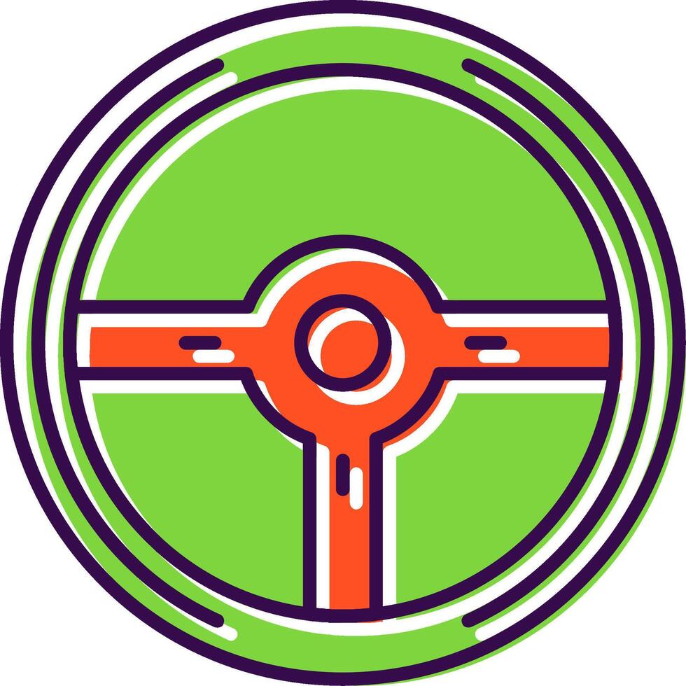 Steering Wheel Filled  Icon vector