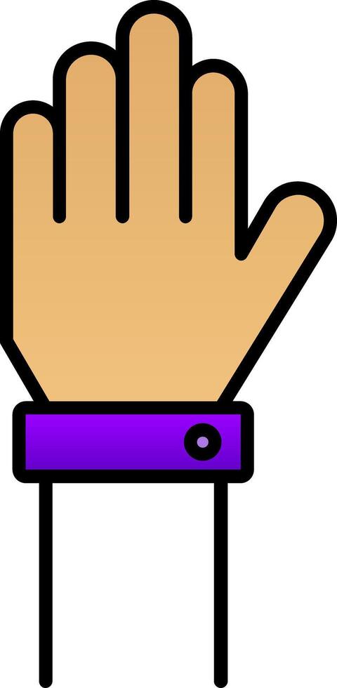 Raise Hand Line Filled Gradient  Icon vector