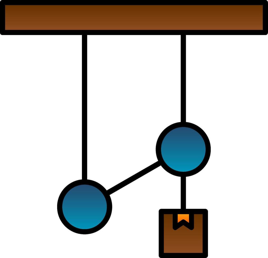 polea línea lleno degradado icono vector