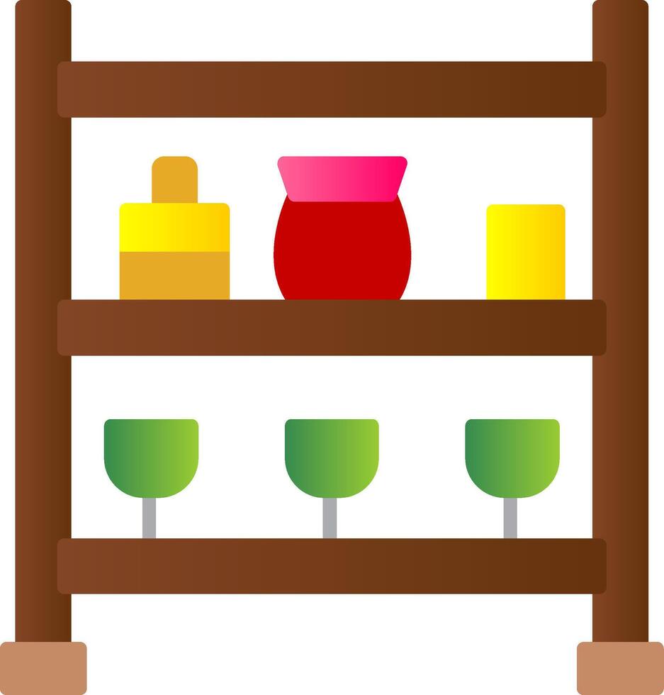 Shelves Flat Gradient  Icon vector