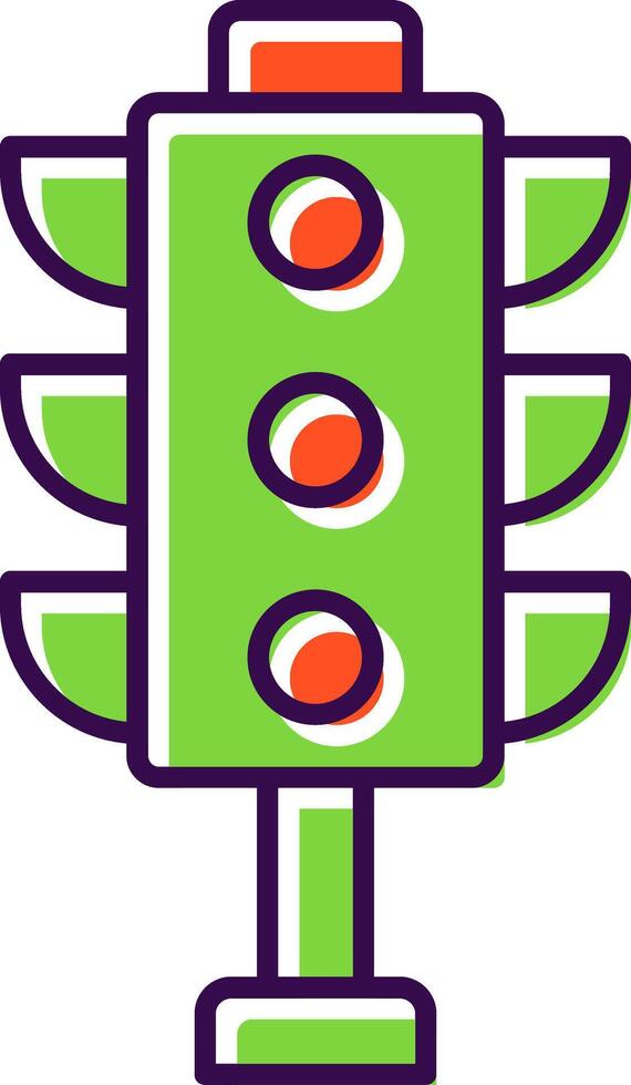 Traffic Lights Filled  Icon vector