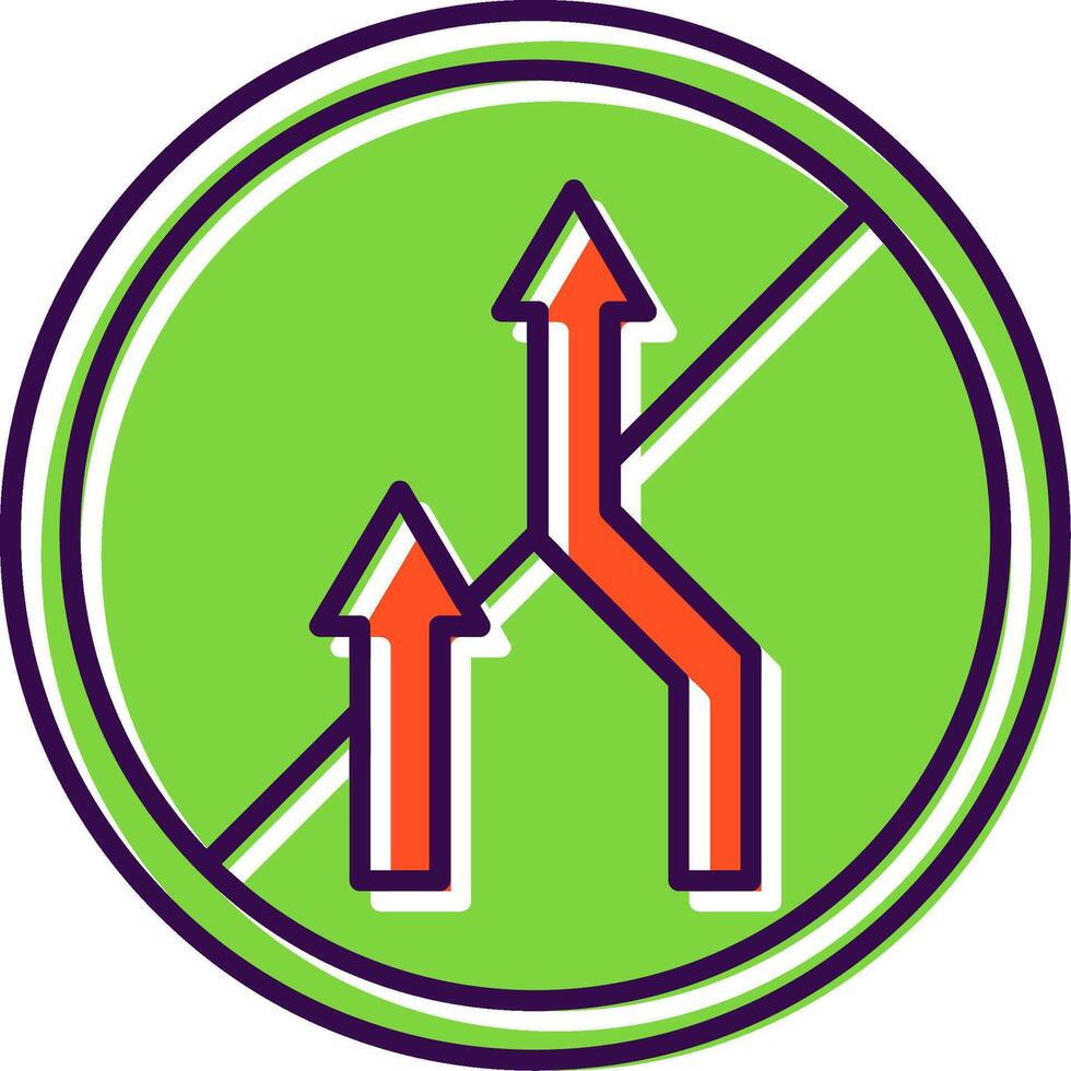 No Overtaking Filled  Icon vector