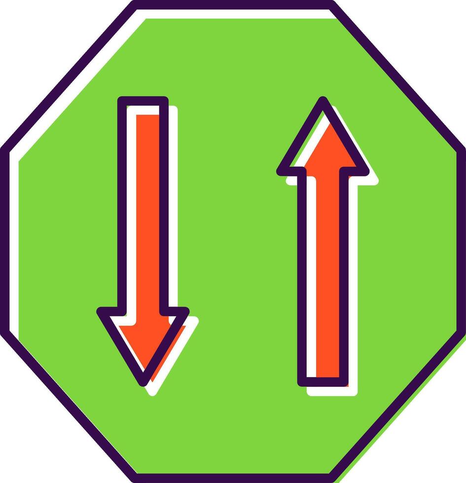 Two Way Filled  Icon vector
