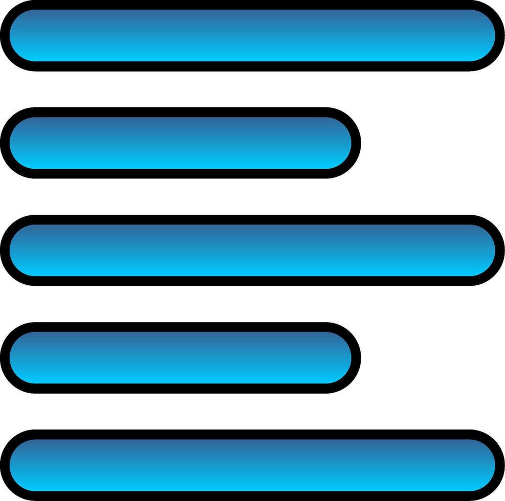 Horizontal Left Align Line Filled Gradient  Icon vector