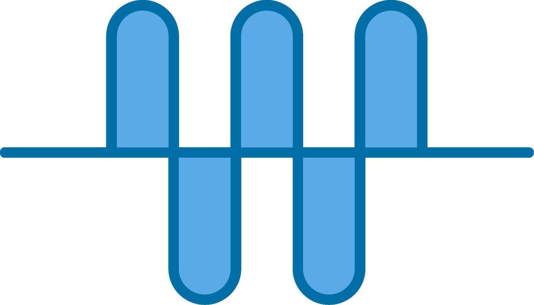 Audio Wave Filled Blue  Icon vector