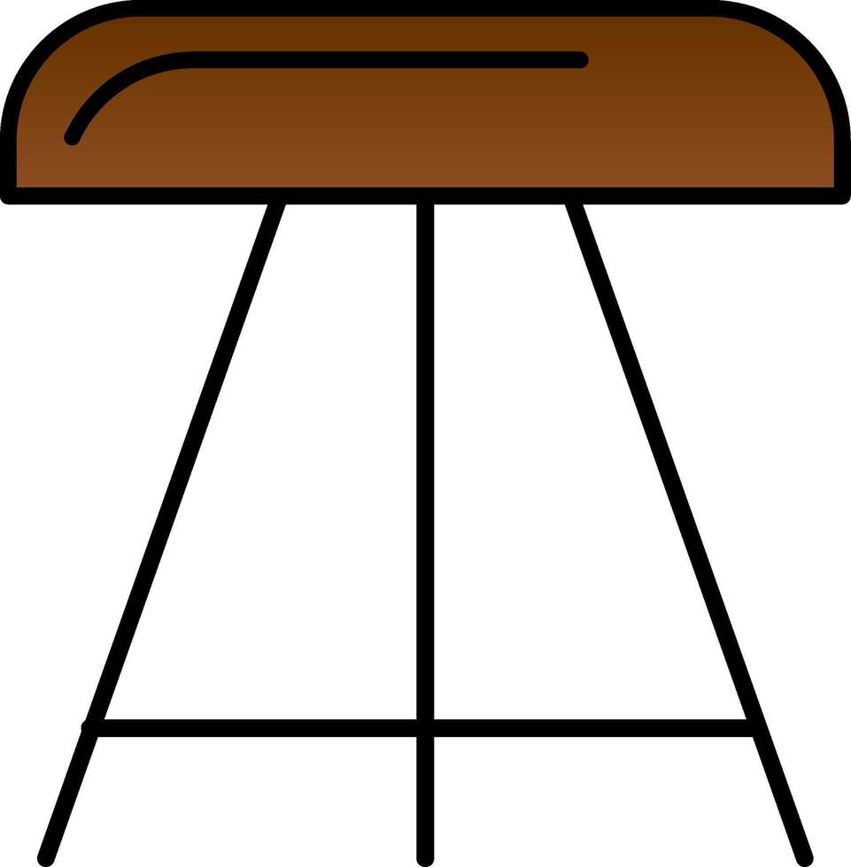 Stool Line Filled Gradient  Icon vector