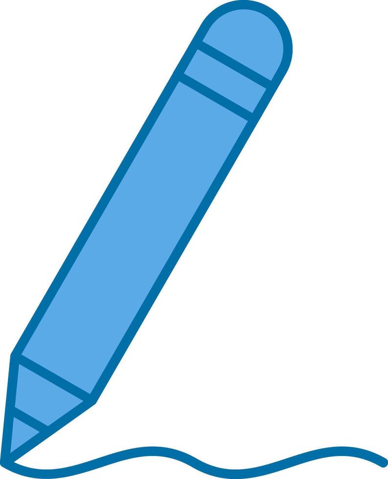 lápiz lleno azul icono vector