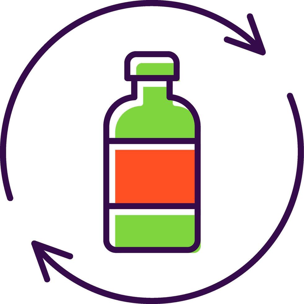 Bottle Recycling Filled  Icon vector