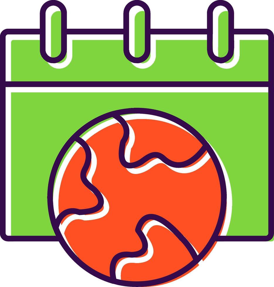 eco calendario lleno icono vector