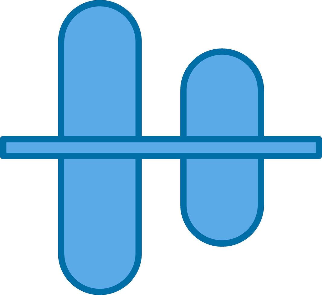 Vertical Align Centre Filled Blue  Icon vector