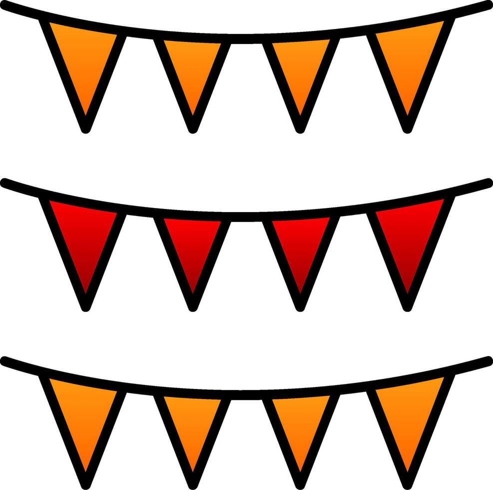Bunting Line Filled Gradient  Icon vector